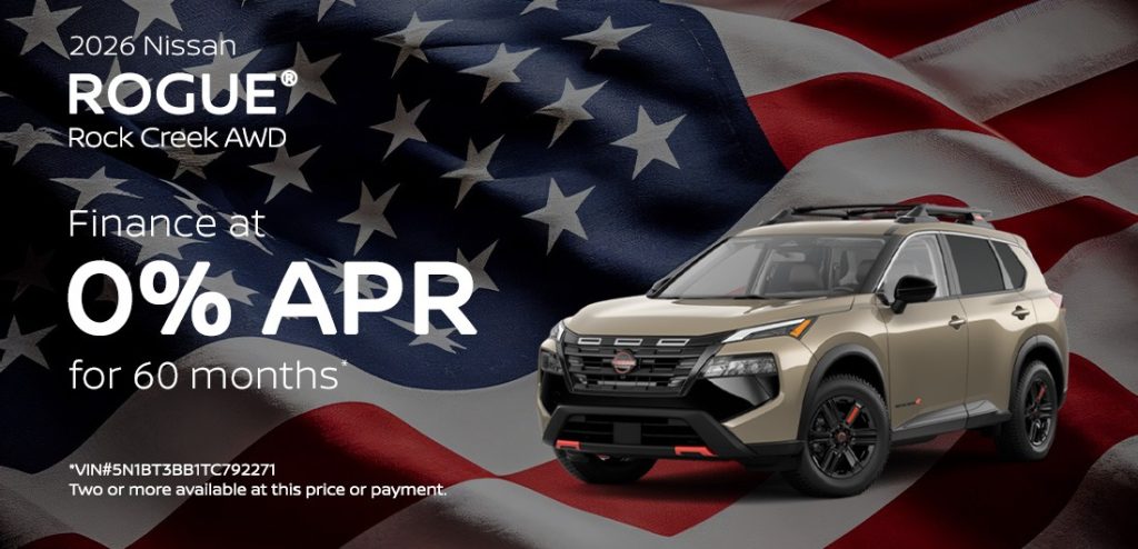 2026 Nissan Rogue Rock Creek AWD – 0% APR for 60 Months