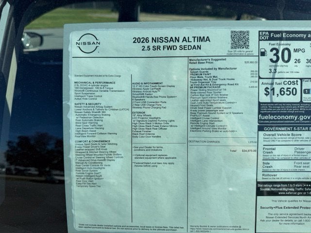 2026 Nissan Altima 2.5 SR
