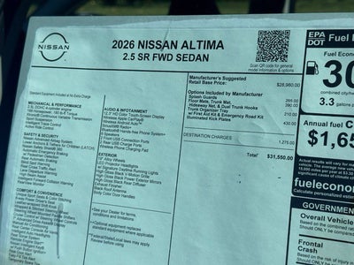 2026 Nissan Altima 2.5 SR