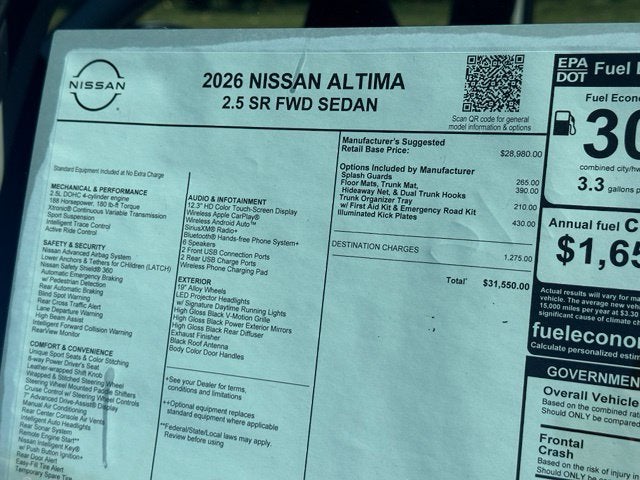 2026 Nissan Altima 2.5 SR