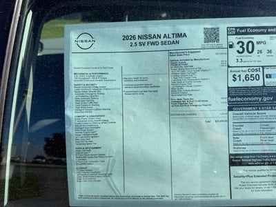 2026 Nissan Altima 2.5 SV