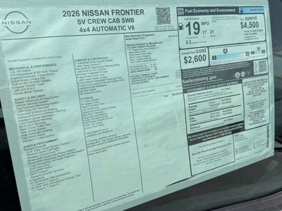 2026 Nissan Frontier SV