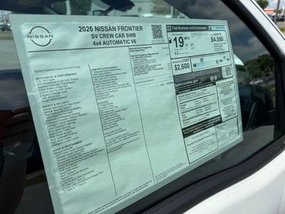 2026 Nissan Frontier SV ALL WEATHER PACKAGE