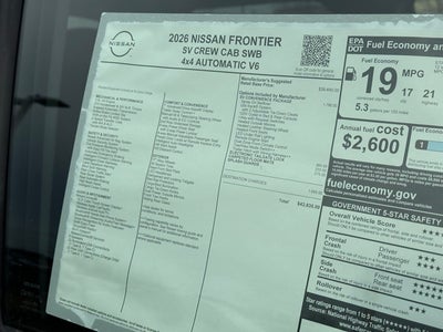 2026 Nissan Frontier SV CONVENIENCE, TOW PACKAGE