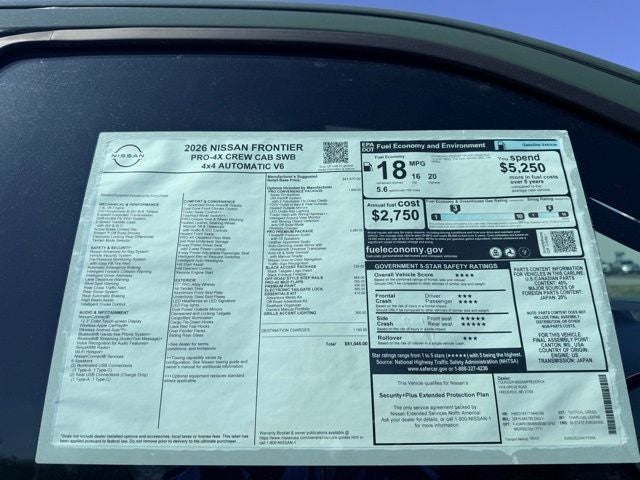 2026 Nissan Frontier PRO-4X PREMIUM, CONVENIENCE, TOW, BLACK ACCENT PACKAGE