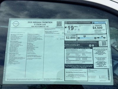 2026 Nissan Frontier S TOW PACKAGE
