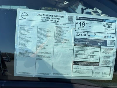 2027 Nissan Frontier SV