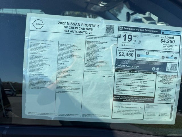 2027 Nissan Frontier SV