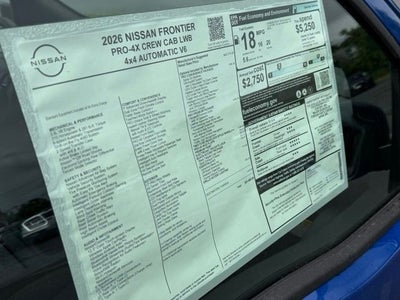 2026 Nissan Frontier PRO-4X PREMIUM PACKAGE