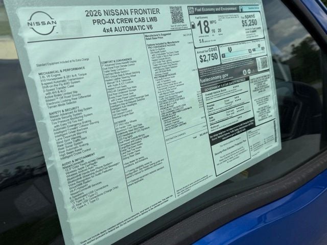 2026 Nissan Frontier PRO-4X PREMIUM, CONVENIENCE, TOW PACKAGE