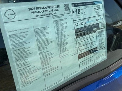 2026 Nissan Frontier PRO-4X PREMIUM PACKAGE