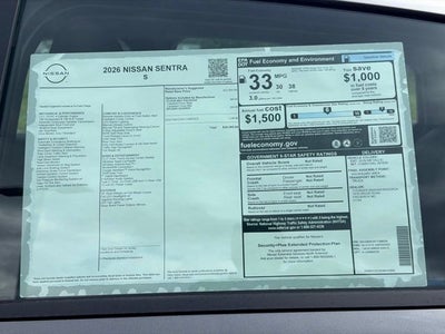 2026 Nissan Sentra S FLOOR MAT PACKAGE