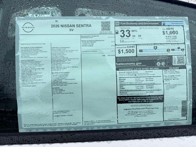2026 Nissan Sentra SV FLOOR MAT PACKAGE