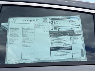 2026 Nissan Sentra SV FLOOR MAT PACKAGE