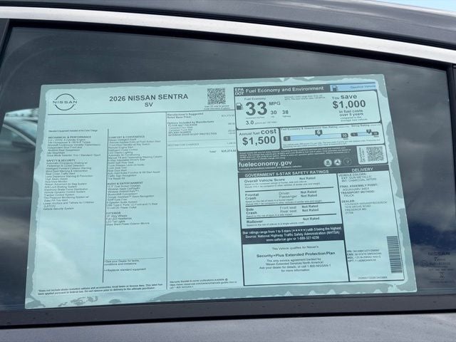 2026 Nissan Sentra SV FLOOR MAT PACKAGE