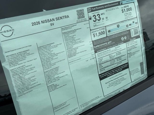 2026 Nissan Sentra SV