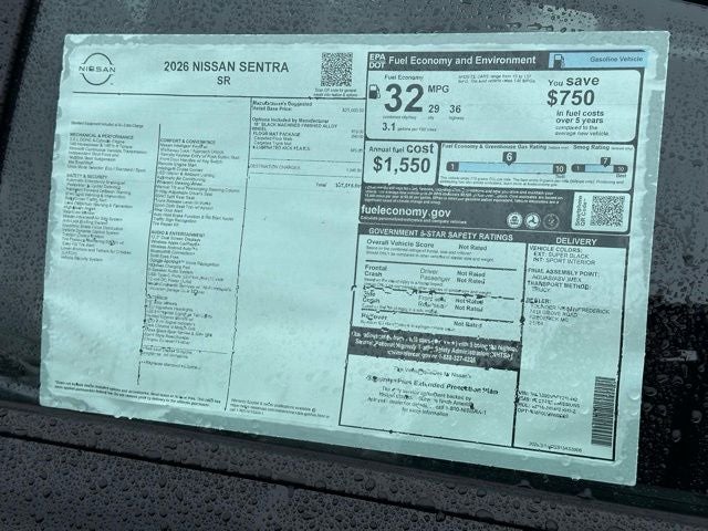 2026 Nissan Sentra SR FLOOR MAT PACKAGE