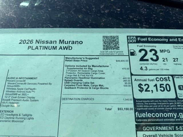 2026 Nissan Murano Platinum