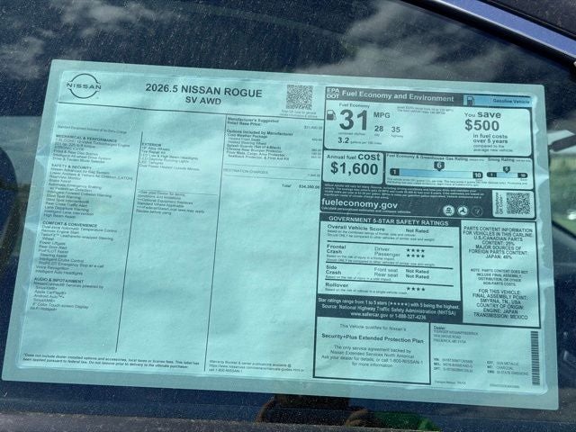 2026 Nissan Rogue SV COLD WEATHER PACKAGE