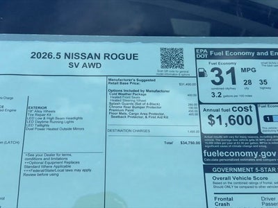 2026 Nissan Rogue SV COLD WEATHER PACKAGE