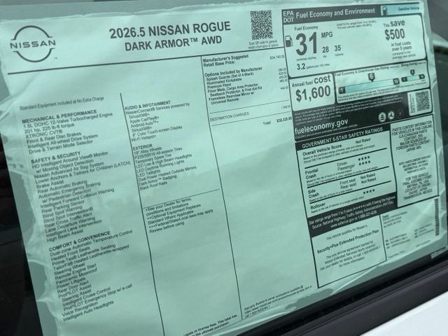 2026 Nissan Rogue Dark Armor