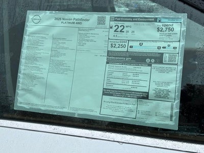 2026 Nissan Pathfinder Platinum CARGO PACKAGE