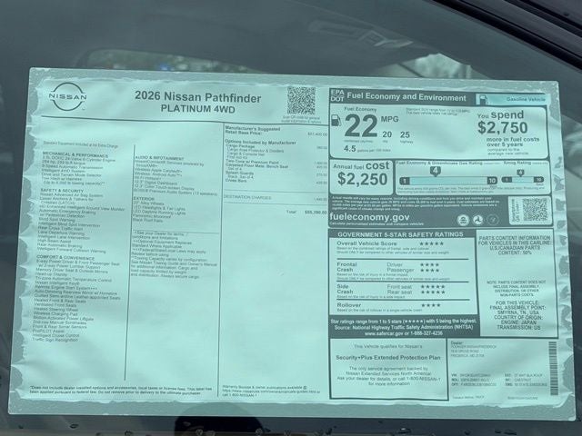 2026 Nissan Pathfinder Platinum CARGO PACKAGE