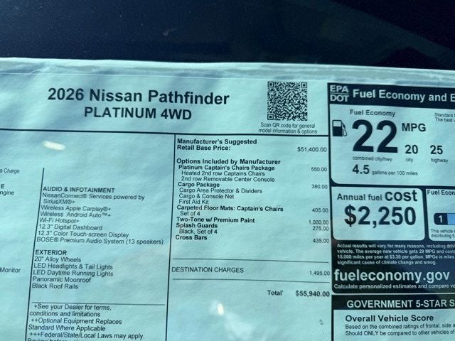 2026 Nissan Pathfinder Platinum