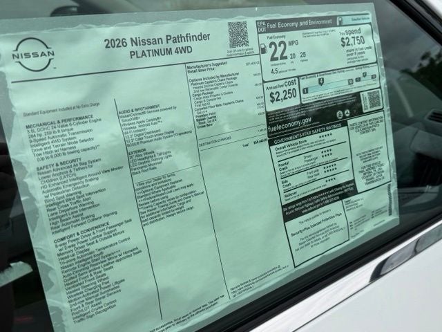 2026 Nissan Pathfinder Platinum