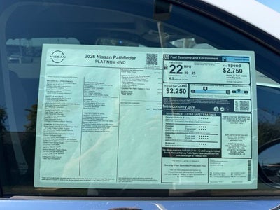 2026 Nissan Pathfinder Platinum