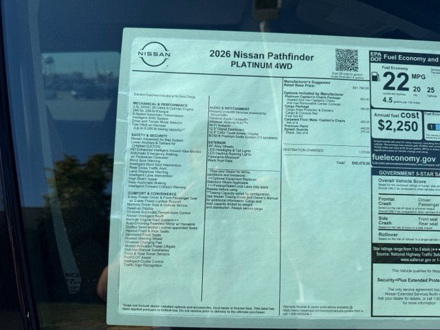 2026 Nissan Pathfinder Platinum