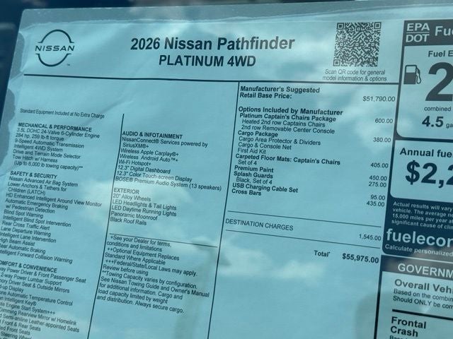 2026 Nissan Pathfinder Platinum