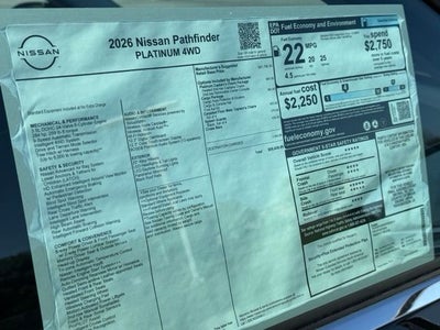 2026 Nissan Pathfinder Platinum