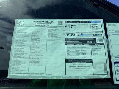 2026 Nissan Armada Platinum Reserve SPLIT BENCH SEAT PACKAGE